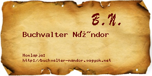 Buchvalter Nándor névjegykártya